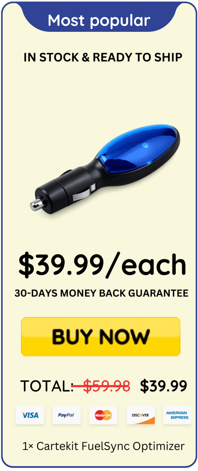 Cartekit FuelSync Optimizer offer price 